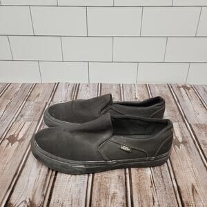 Vans Womens Black Slip On Sneakers Size 8.5 Classic Skate Casual Shoes